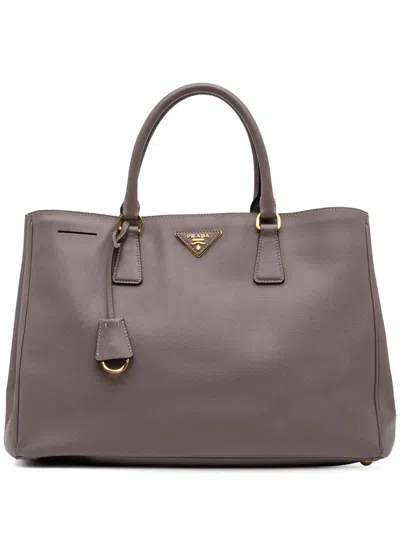 Pre-owned Prada 2000-2025 Large Saffiano Lux Galleria Tote Bag In Brown