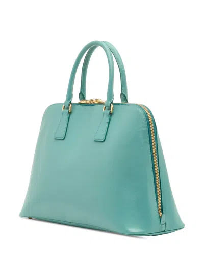 Pre-owned Prada 2000-2025 Large Saffiano Lux Promenade Satchel In Blue