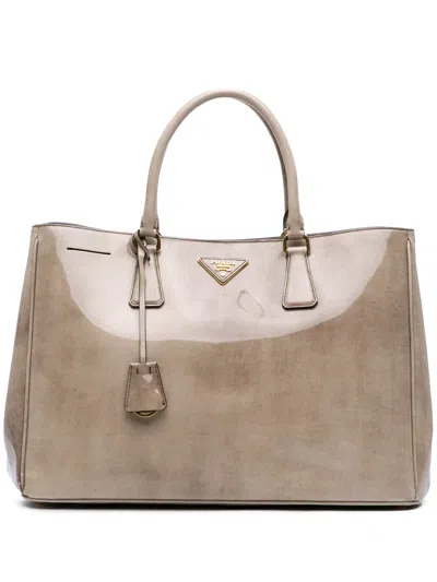 Pre-owned Prada 2000-2025 Large Spazzolato Fume Galleria Tote Satchel
