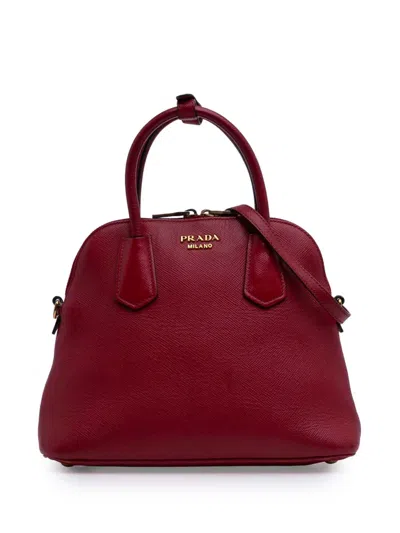 Pre-owned Prada 2000-2025 Medium Saffiano Dome Satchel