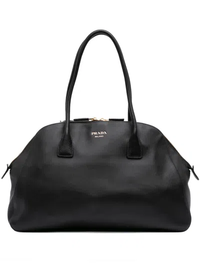 Pre-owned Prada 2000-2025 Medium Soft Grain Leather Shopping Bag Handbag