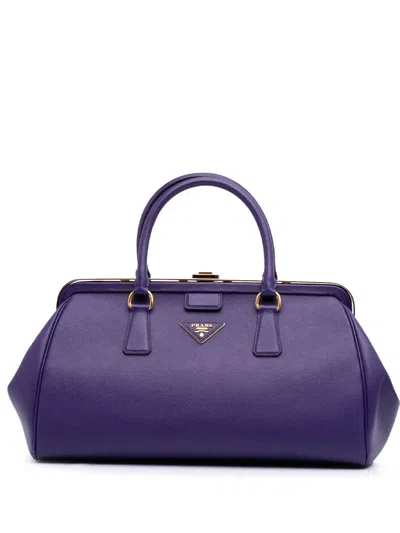 Pre-owned Prada 2000-2025 Saffiano Lux Frame Handbag