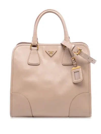 Pre-owned Prada 2000-2025 Saffiano Lux Shopping Tote Satchel In Pink