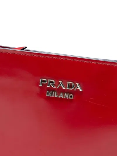Pre-owned Prada 2000-2025 Spazzolato Sidonie Chain Crossbody Bag In Red