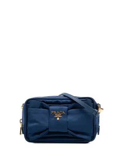 Pre-owned Prada 2000-2025 Tessuto Fiocco Camera Bag Crossbody Bag In Blue