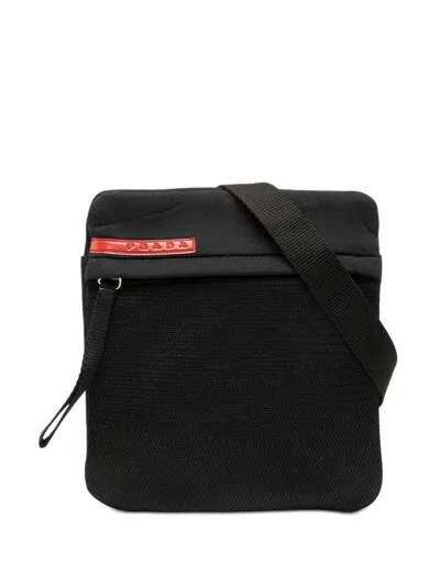Pre-owned Prada 2000-2025 Tessuto Zip Top Sport Crossbody Bag In Black
