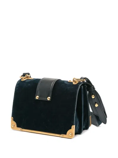 Pre-owned Prada 2000-2025 Velvet Cahier Crossbody Bag In Blue