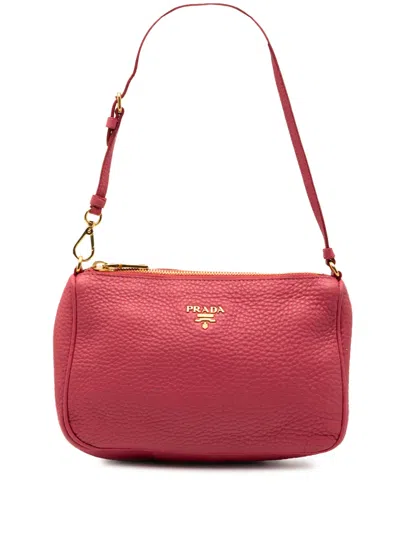 Pre-owned Prada 2000-2025 Vitello Daino Shoulder Bag In Pink