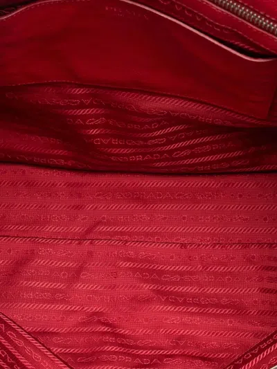 Pre-owned Prada 2000-2025 Vitello Daino Tote Bag In Red