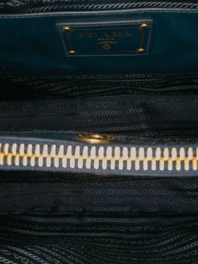 Pre-owned Prada 2000-2025 Vitello Shine Satchel In Blue