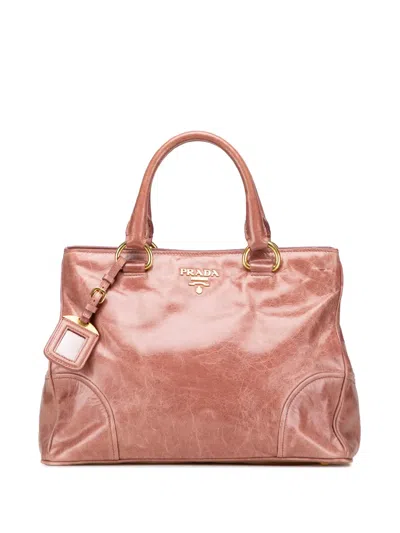 Pre-owned Prada 2000-2025 Vitello Shine Satchel In Pink