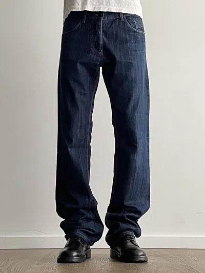 Pre-owned Prada 2000's Bootcut Indigo Denim Jeans In Blue