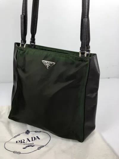 Pre-owned Prada 2000 Ebano Town Shoulder Bag In Green