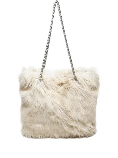 Pre-owned Prada 2000 Faux-fur Tote Bag In White