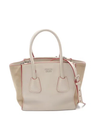Pre-owned Prada 2000 Glace Calf Handbag In Neutral