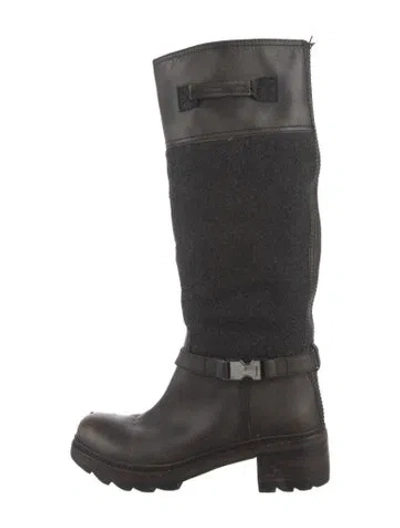 Pre-owned Prada 2000's Leather Boots In Black