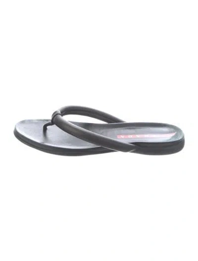 Pre-owned Prada 2000's Leather Flip Flops In Multicolor