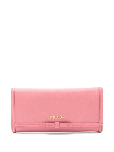 Pre-owned Prada 2000 Move Wallet In Pink