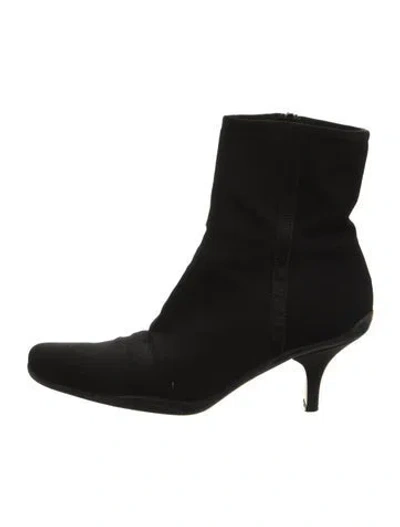 Pre-owned Prada 2000's Nylon Sock Boots In Black