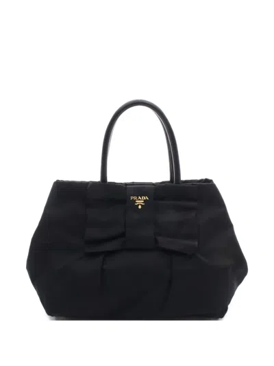 Pre-owned Prada 2000 Nylon Tote Bag In Black