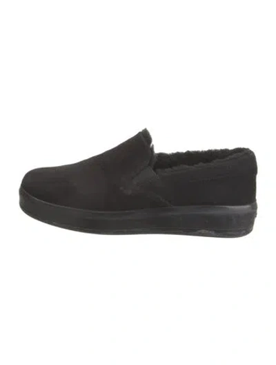 Pre-owned Prada 2000's Suede Loafers In Black