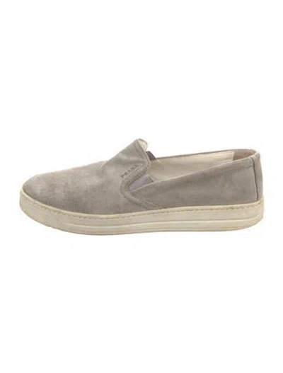 Pre-owned Prada 2000's Suede Sneakers In Gray