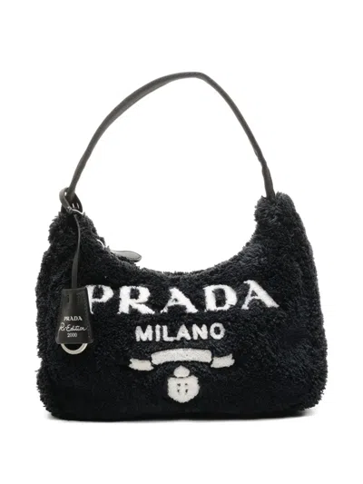 Pre-owned Prada 2000 Terry 2000 Re-edition Shoulder Bag In Black