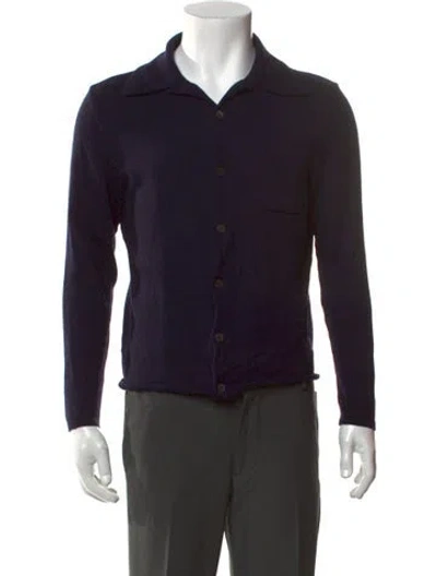 Pre-owned Prada 2000's Wool Cardigan In Blue