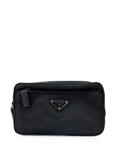 Pre-owned Prada 2000-2010 Re-nylon Belt Bag In ブラック