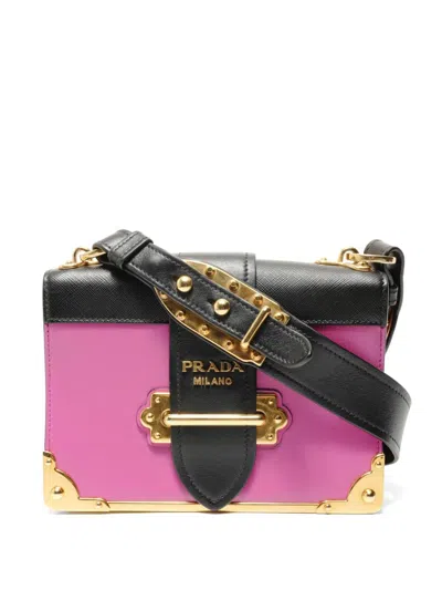 Pre-owned Prada 2000-2010s Cahier Leather Shoulder Bag In Pink