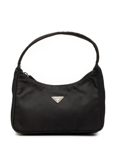 Pre-owned Prada 2000-2012 Mini Tessuto Sport Shoulder Bag In Black