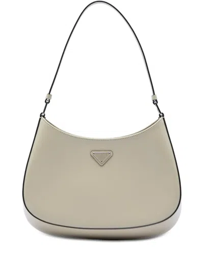 Pre-owned Prada 2000-2013 Brushed Leather Cleo Shoulder Bag In Brown
