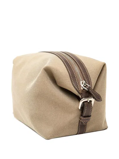 Pre-owned Prada 2000-2013 Canvas Canapa Logo Pouch In Neutral