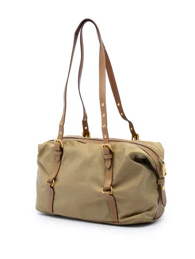 Pre-owned Prada 2000-2013 Canvas Canapa Logo Shoulder Bag In 中性色