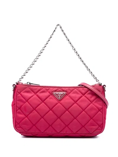 Pre-owned Prada 2000-2013 Impuntu Tessuto Satchel In Pink