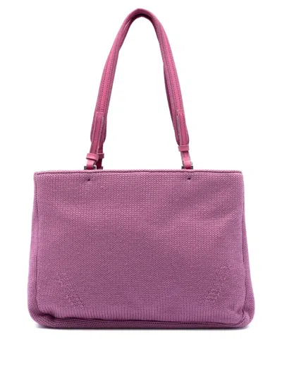 Pre-owned Prada 2000-2013 Knitted Wool Tote Bag In Pink