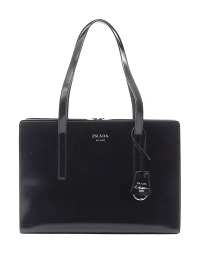 Pre-owned Prada 2000-2013 Medium Spazzolato Re Edition 1995 Tote Bag In Black