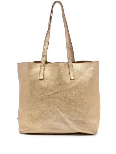 Pre-owned Prada 2000-2013 Metallic Vitello Daino Tote Bag In Gold