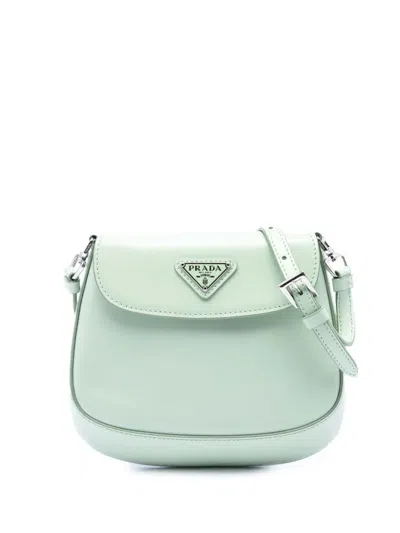 Pre-owned Prada 2000-2013 Mini Brushed Leather Cleo Bag Crossbody Bag In Green