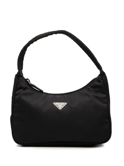 Pre-owned Prada 2000-2013 Mini Tessuto Sport Shoulder Bag In Black