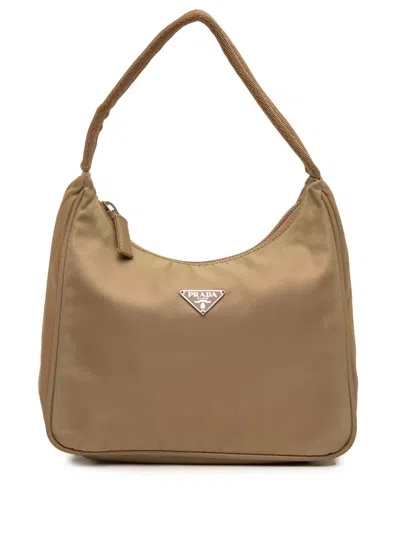 Pre-owned Prada 2000-2013 Mini Tessuto Sport Shoulder Bag In Brown