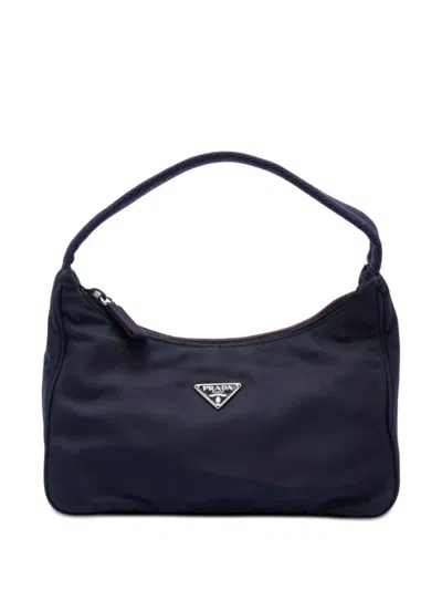 Pre-owned Prada 2000-2013 Mini Tessuto Sport Shoulder Bag In Purple