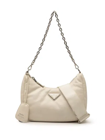 Pre-owned Prada 2000-2013 Nappa Soft Padded Re Edition 2005 Satchel In Brown