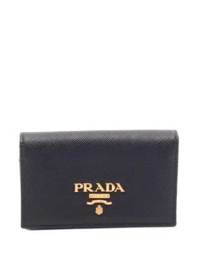 Pre-owned Prada 2000-2013 Saffiano Case Card Holder In Black