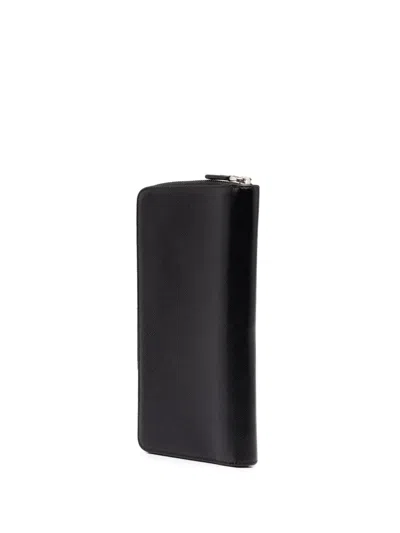 Pre-owned Prada 2000-2013 Saffiano Zip Around Wallet Long Wallets In Black