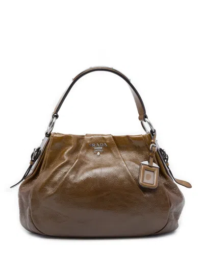 Pre-owned Prada 2000-2013 Sfumata Vernice Ombre Tote Bag In Brown