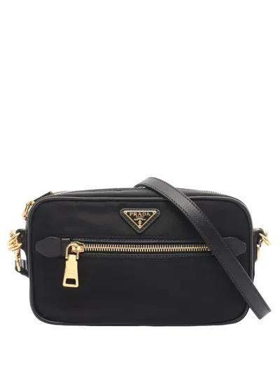 Pre-owned Prada 2000-2013 Tessuto Camera Bag Crossbody Bag In Black