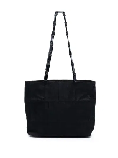 Pre-owned Prada 2000-2013 Tessuto Chain Shoulder Bag In Black