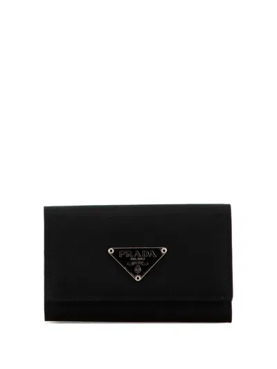 Pre-owned Prada 2000-2013 Tessuto Key Holder In Black