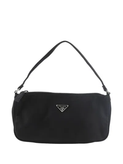 Pre-owned Prada 2000-2013 Tessuto Pochette Shoulder Bag In Black